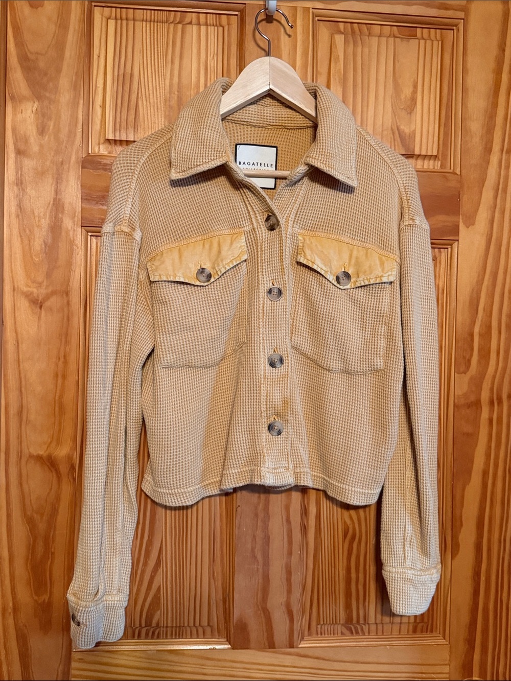 Bagatelle mustard/yellow Waffle-Knit Button-Front Jacket